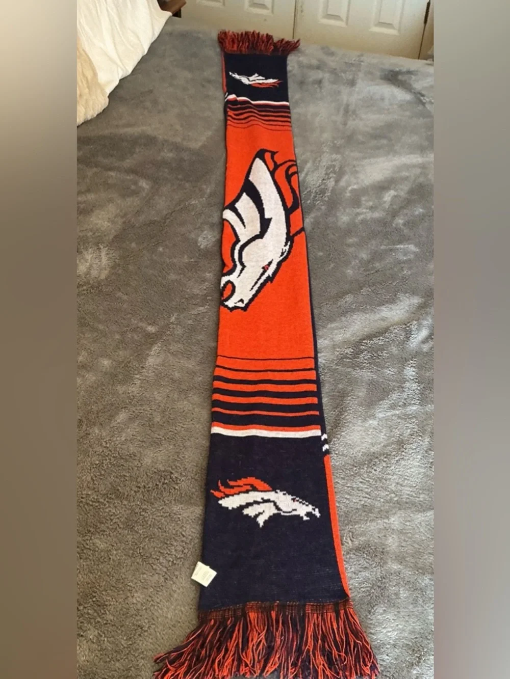 Denver Broncos Scarf Forever Brand NFL Football Orange Blue Unisex Adult
